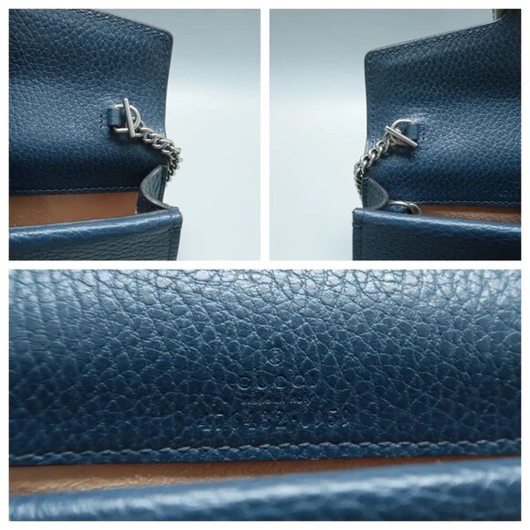 100% Authentic GUCCI Dionysus Super Mini Blue Shoulder Bag 778-11424 - Picture 9 of 12
